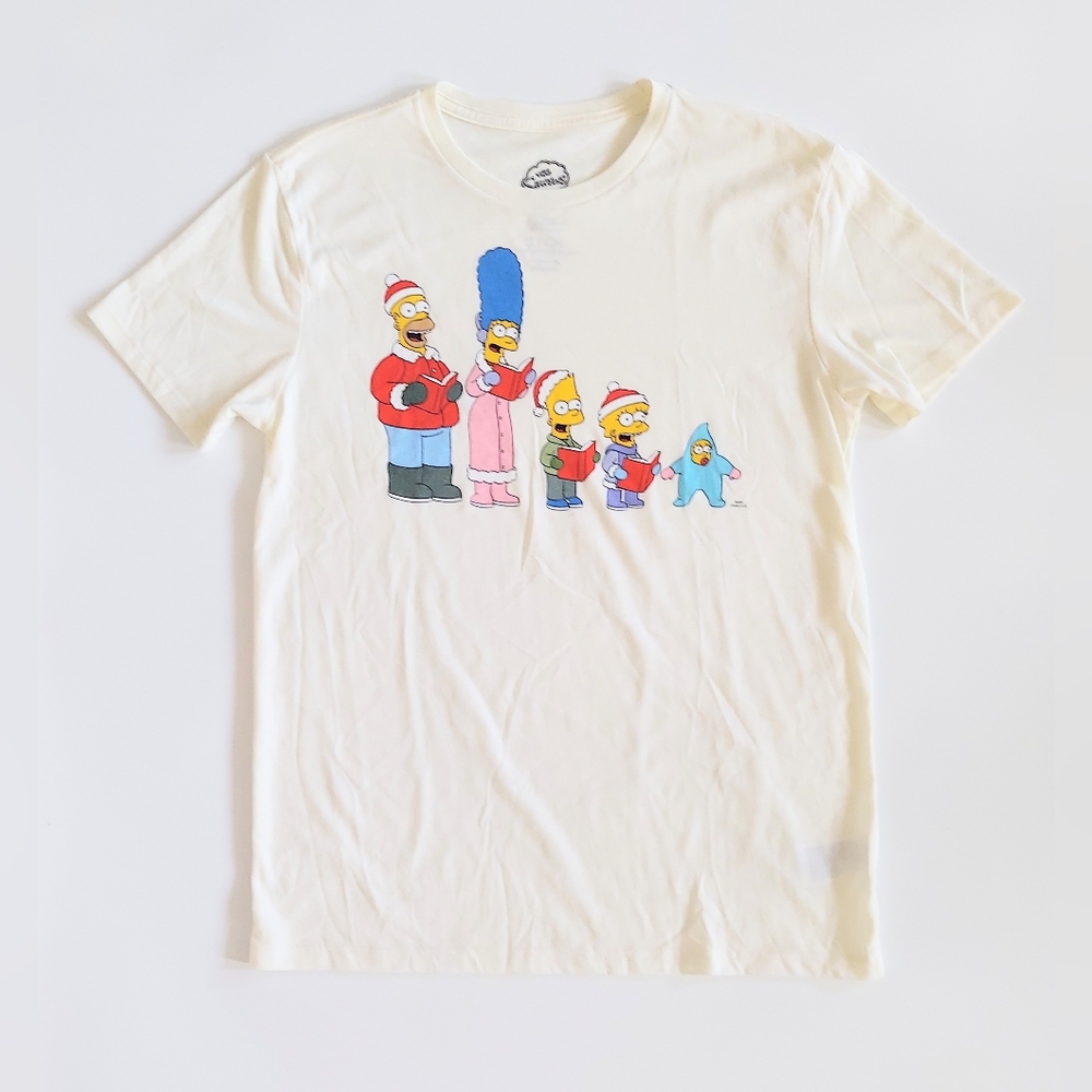 The Simpsons Christmas Family Short Sleeve T Shirt Adult Size Small